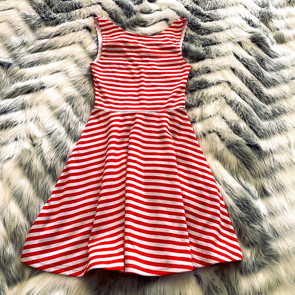 Red & White Stripe Skater Dress - H&M